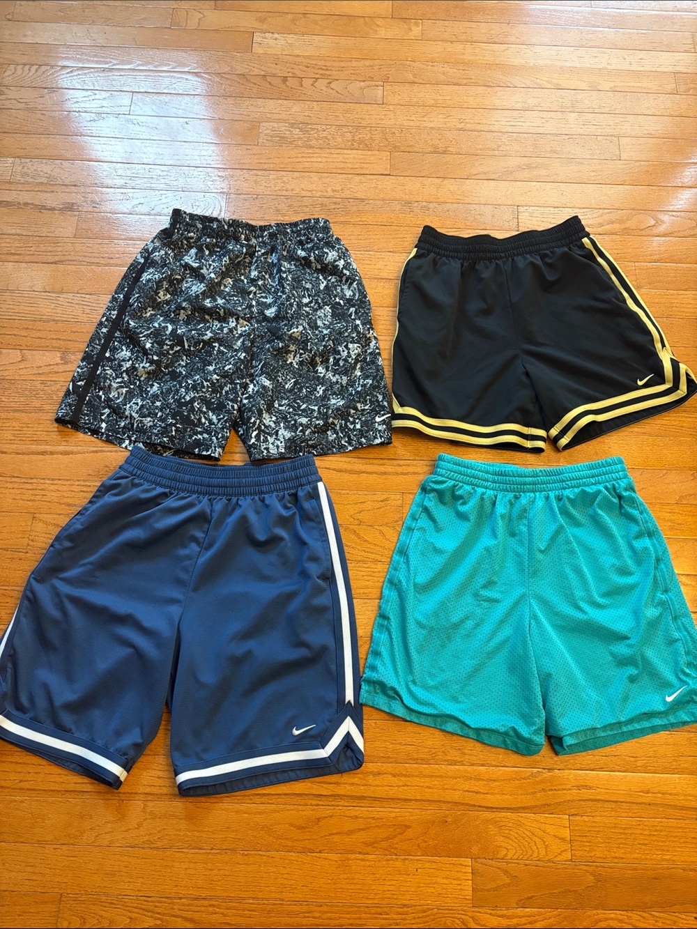 Nike Kids Shorts Bundle - Black/White Marble, Black/Yellow, Navy, Teal